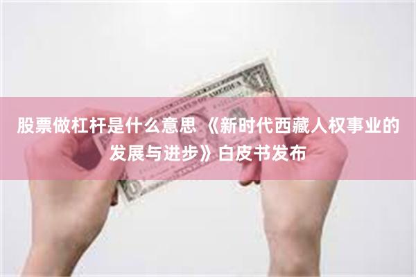 股票做杠杆是什么意思 《新时代西藏人权事业的发展与进步》白皮书发布