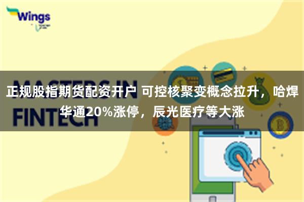 正规股指期货配资开户 可控核聚变概念拉升，哈焊华通20%涨停，辰光医疗等大涨