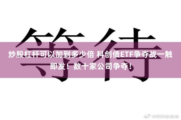 炒股杠杆可以加到多少倍 科创债ETF争夺战一触即发！数十家公司争夺！